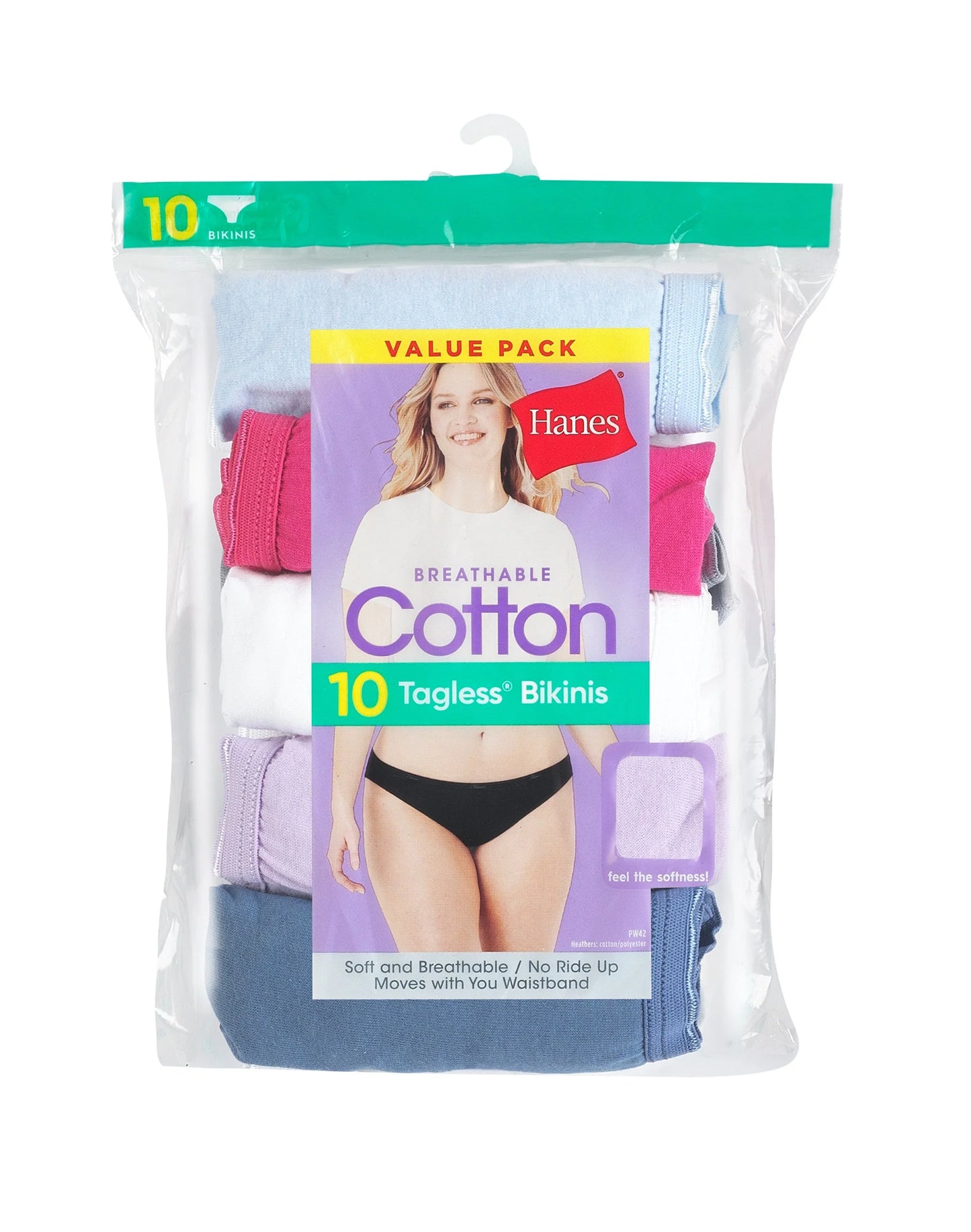 Women'S Cotton Bikini Underwear, Cool Comfort, 10-Pack Assorted 8