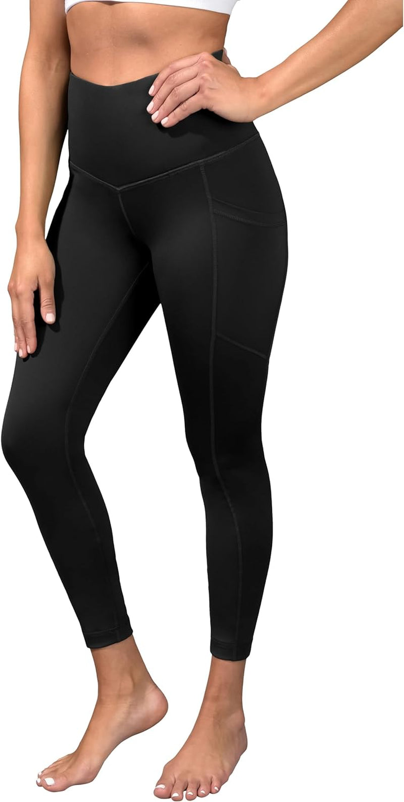 Squat Proof Elastic Free Super High Waisted Tummy Control Ankle Leggings with Pockets