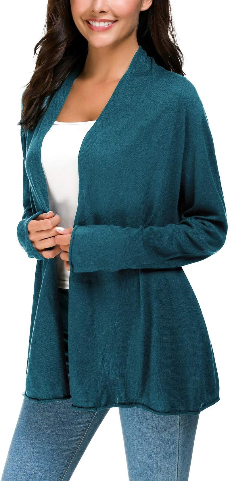 Women'S Long Sleeve Open Front Casual Thin Cardigan