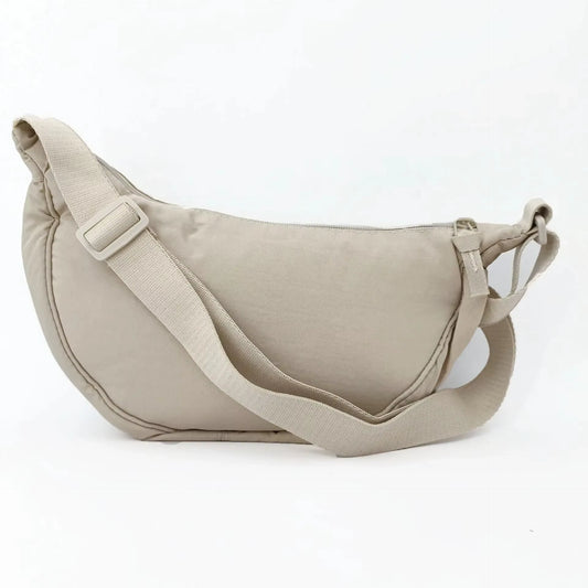 New Simple and Casual Solid Color Nylon Large Capacity Women'S Dumpling Bag Shoulder Bag for Travel and Commuting