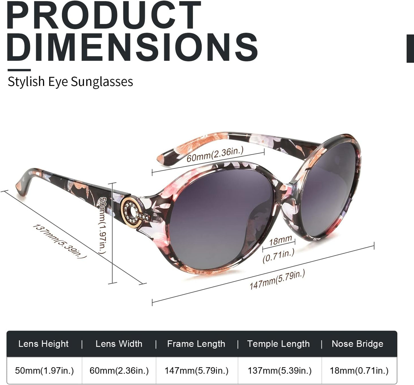Polarized Sunglasses for Women Vintage Sunglasses Oversized Big Sun Glasses Ladies Shades UV400 Protection